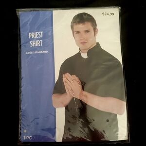 NWT Adult Religious Priest Adult Standard Size Catholic Halloween Costume Black